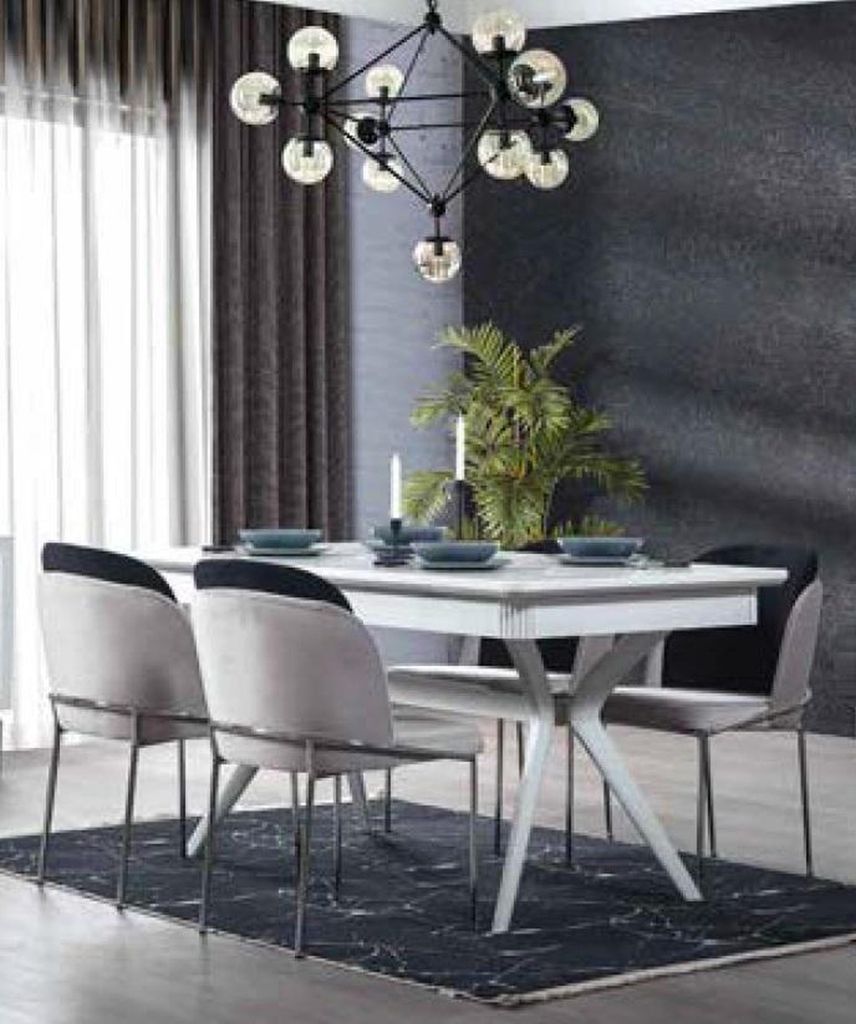 Esstisch Gruppe 4x Stühle Essgarnitur Essgruppen Stuhl Set Tisch 5tlg. Set Neu