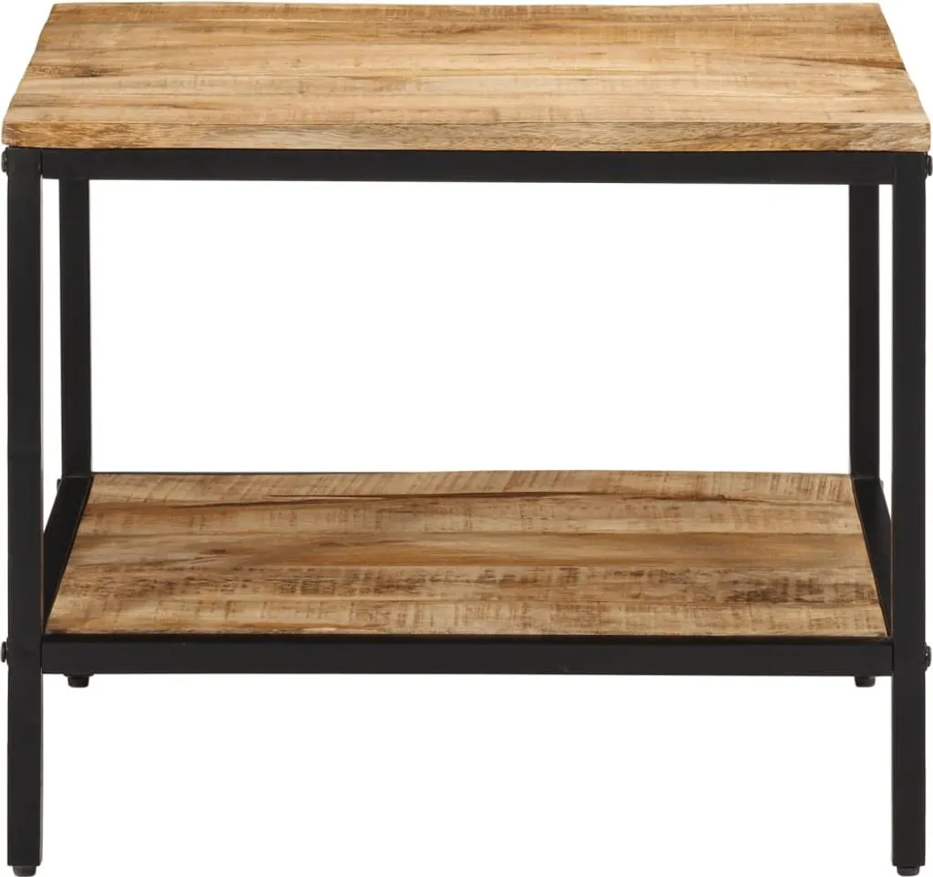 vidaXL Tavolino 55x55x45 cm in Legno Massello di Mango Grezzo Naturale