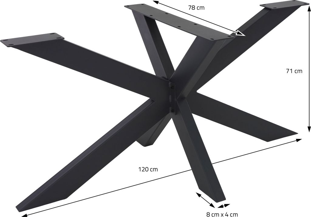ML-Design nohy stola Spider cross frame, 78x71x120 cm, Obrázok produktu 