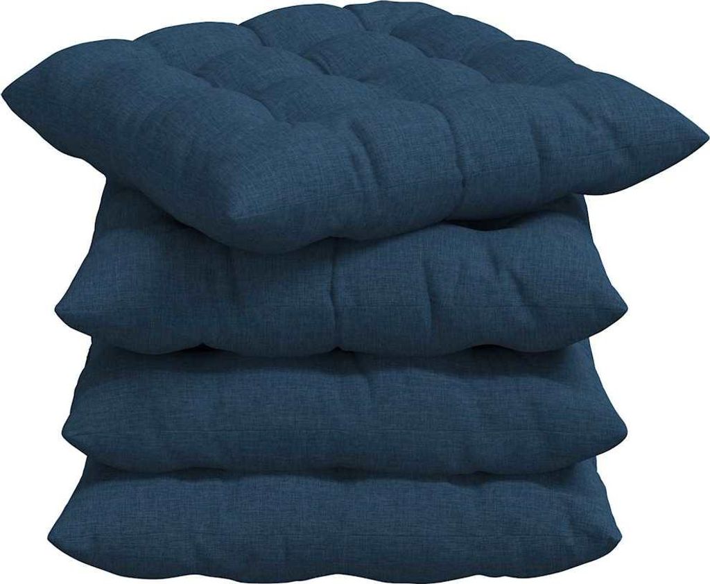 vidaXL Sitzkissen 4 pcs Blau 40 x 40 x 6 cm Stoff
