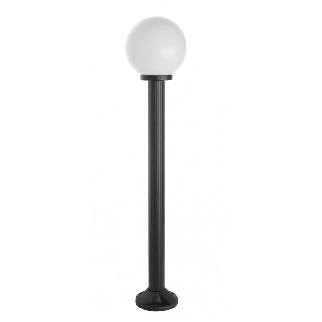 Éclairage d'allée jardin 120 cm boule 20 cm noir IP43 SU-MA Kule E27