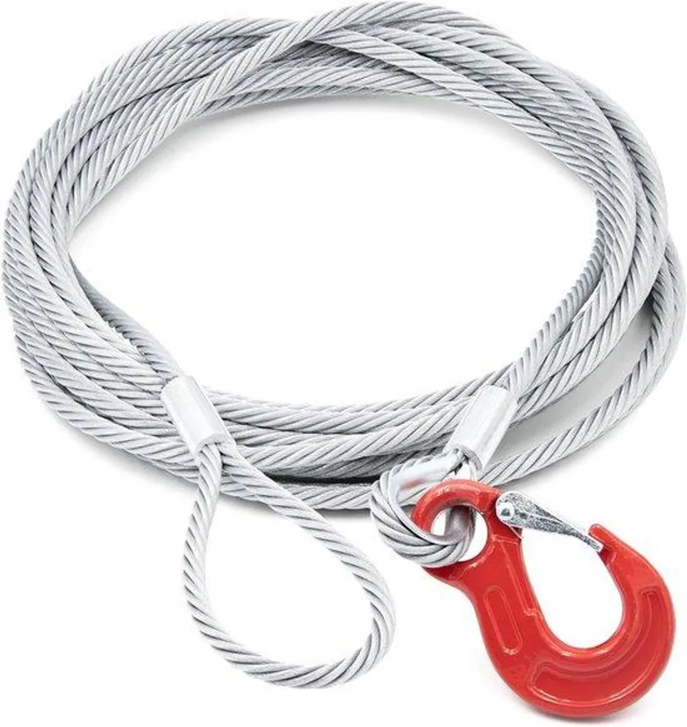 Câble de sécurité à œillets et crochet - Élingue de levage en acier