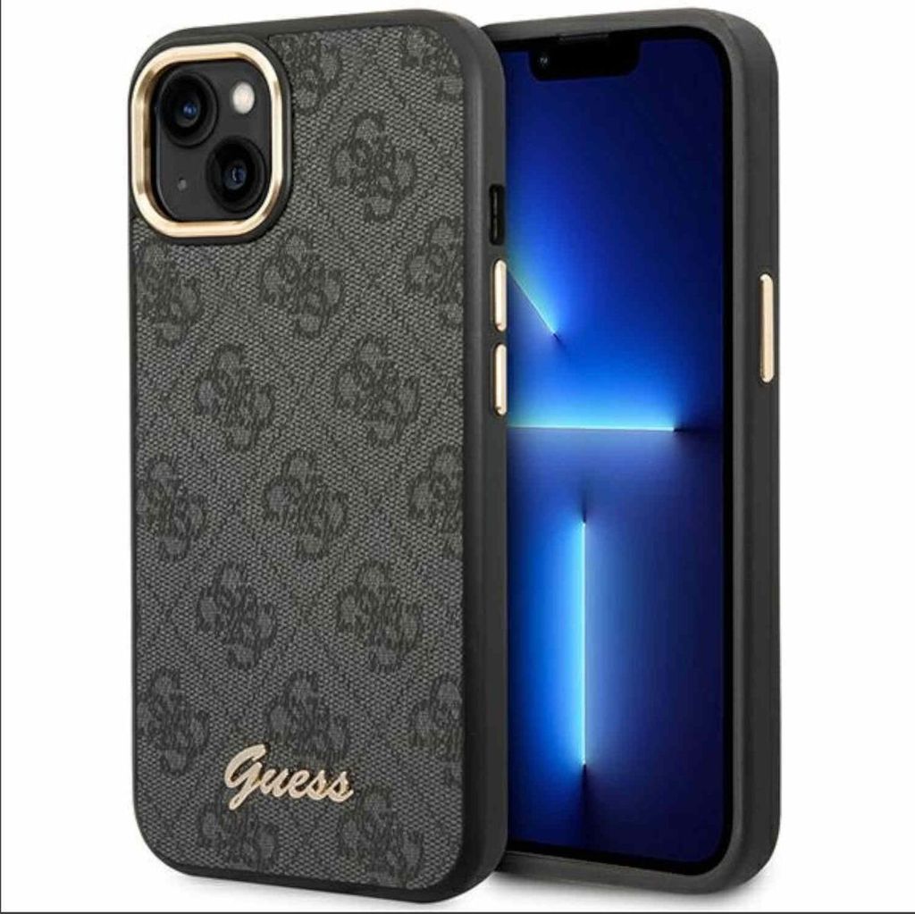 Guess 4G Vintage Gold Logo Hülle Case für Apple iPhone 14 Produktbild 