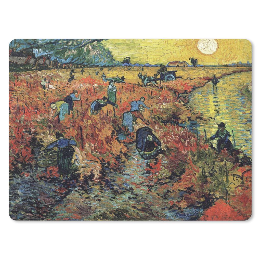 MuchoWow Mauspad Mousepad Der rote Weinberg - Vincent van Gogh 23x19 cm - Mousepads - Maus Mat - Pad - Mausunterlage - Schreibtischunterlage - Ma...