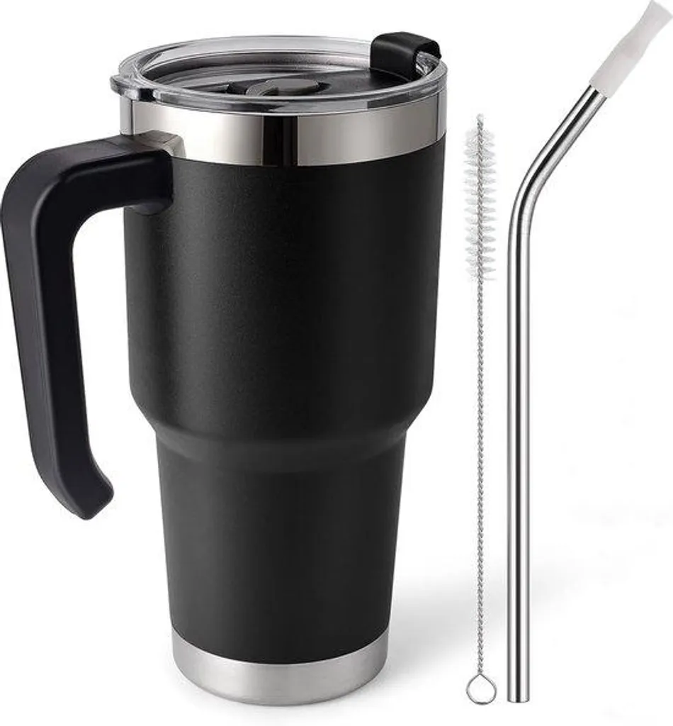 Mug de voyage isotherme étanche avec paille intégrée pour le bureau
