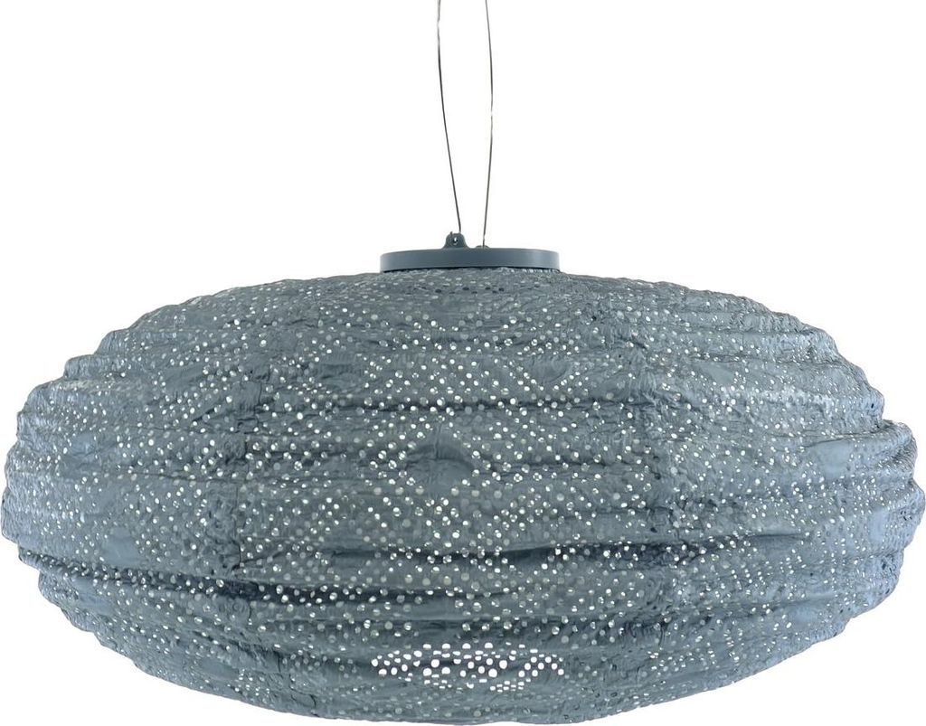LUMIZ Lampion Solarlampe Oval 40 Mosaic Grey Blue graublau Ø 40 cm - Tyvek