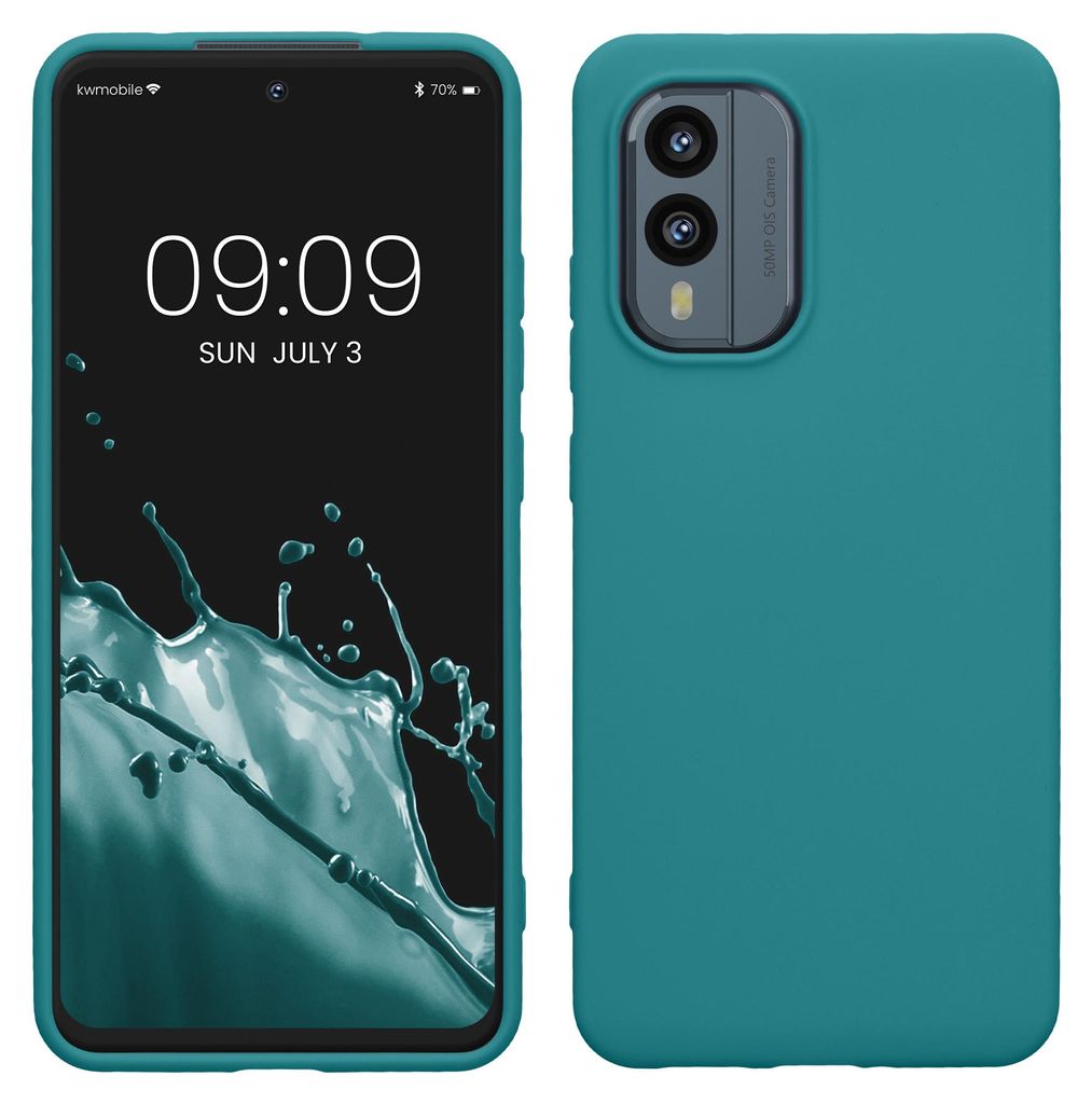 kwmobile Handyhülle für Nokia X30 5G Hülle - TPU Case - Kabelloses Laden - Schutzhülle Cover in Petrol matt
