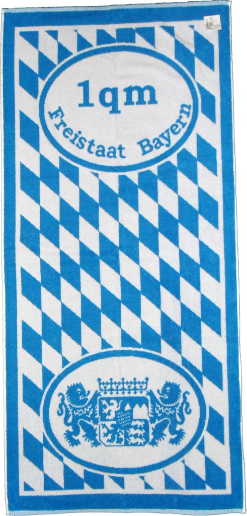 Frottier Duschtuch Badetuch, Motiv: 1 qm Freistaat Bayern, Produktbild 