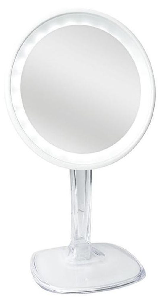 UNIQ Halo LED Schminkspiegel mit 10-facher Vergrößerung - Weiß, 17 cm Durchmesser