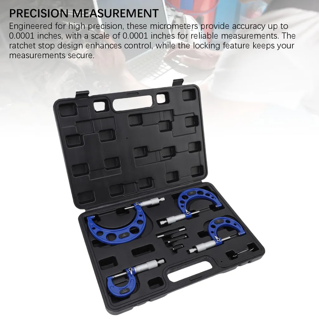 Kit micromètres pour constructeurs de machines mesure de 0 à 4 po - 20