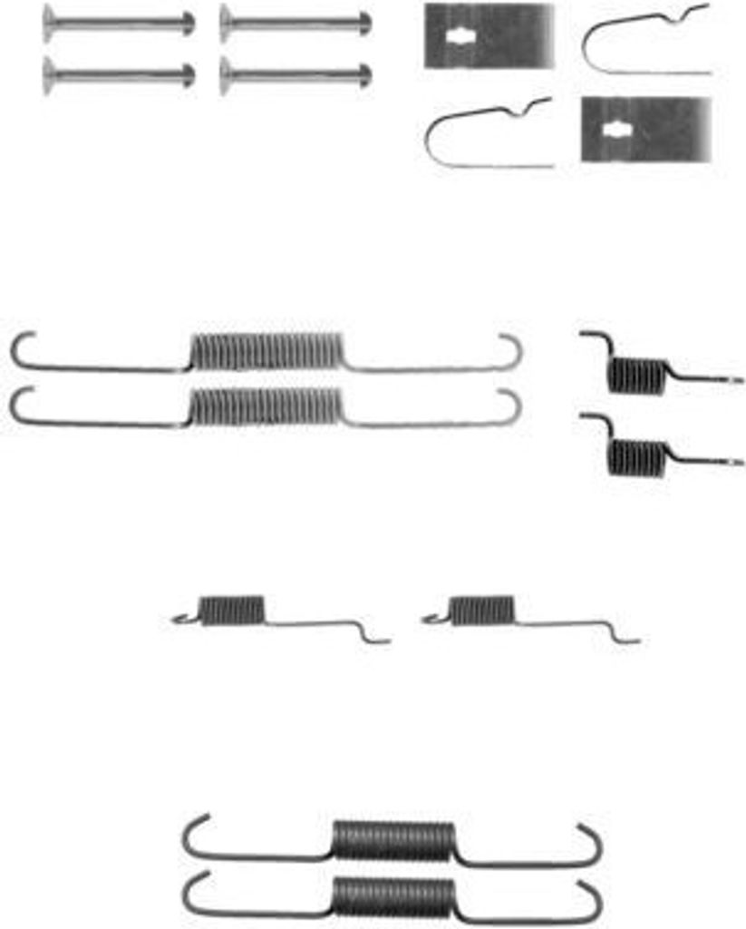 HELLA Zubehörsatz Bremsbacken 8DZ 355 200-931 Hinten für NISSAN ALMERA II Hatchback (N16)
