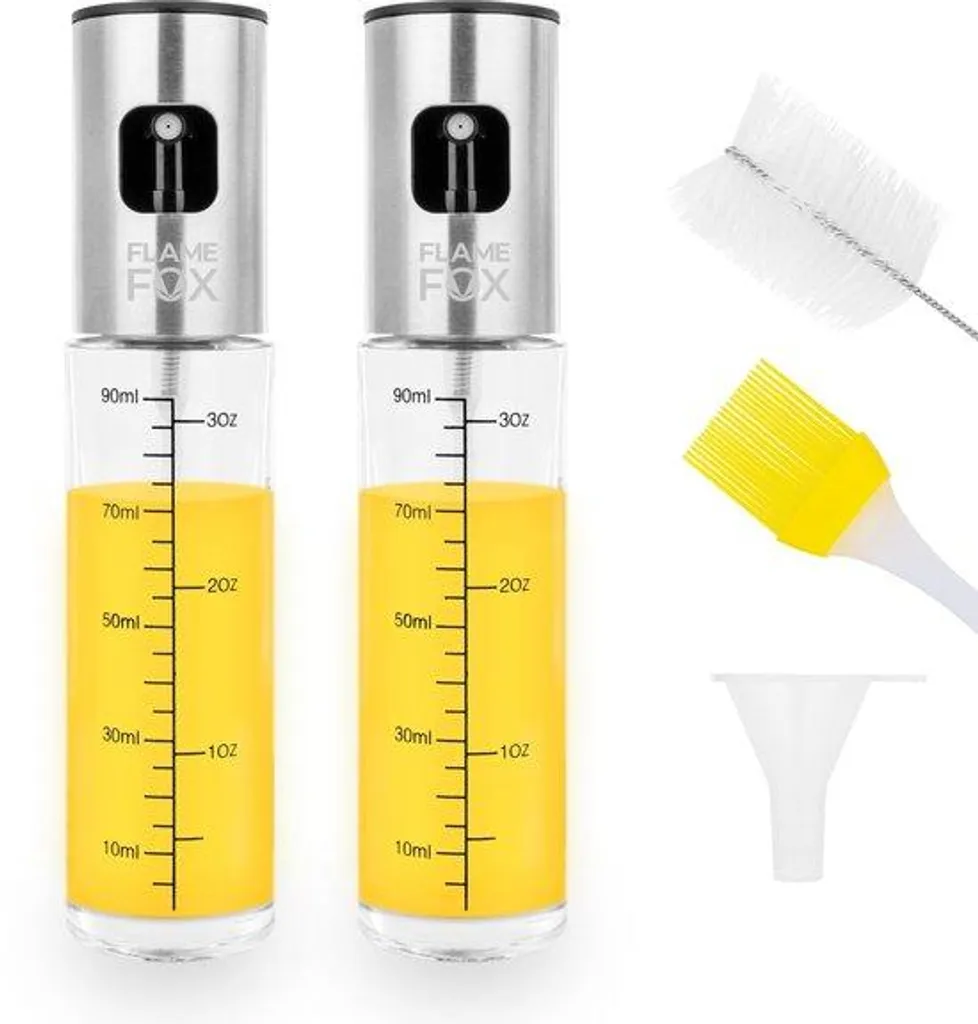 Spray d'huile de cuisine et vinaigre 100 ml en Acier Inoxydable x2 Set