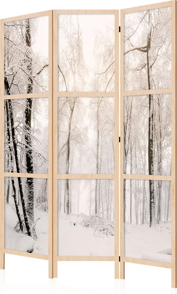 LUMASOUL Paravent Einseitiger, Paravent Raumteiler Innen, Winter Motiv, 135x172 cm