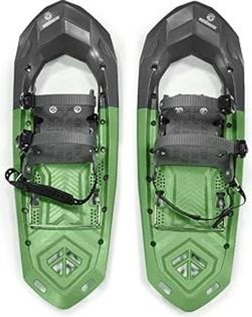 outdoorer Schneeschuhe SnowClimber M – 25 Zoll, Moderns mit Steighilfe und Ratschenbindung, für sportliche Schneeschuhtouren