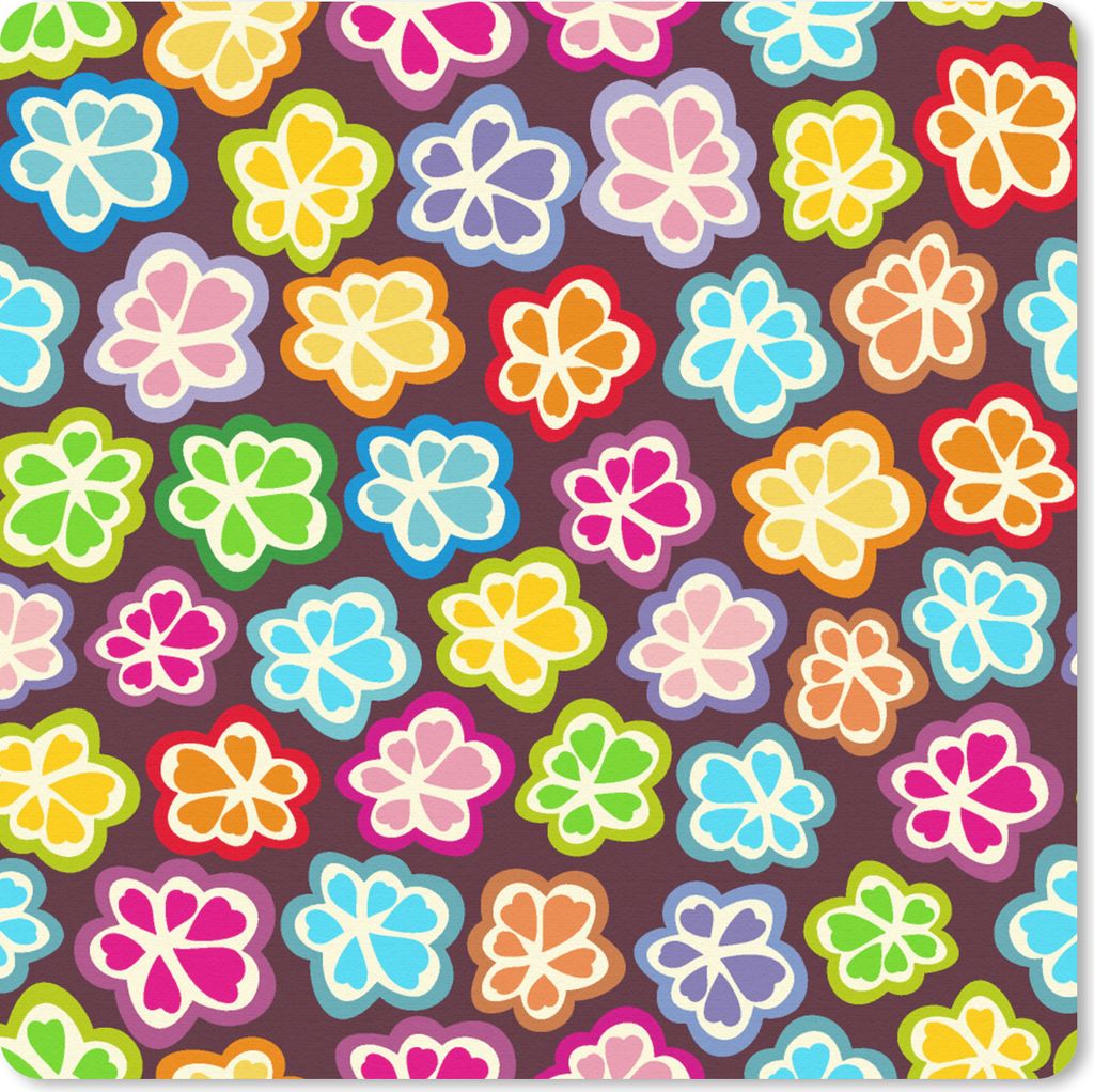 MuchoWow Mauspad Mousepad Mädchen - Blume - Schnittmuster - Mädchen - Kinder - Kinder 20x20 cm - Mousepads - Maus Mat - Pad - Mausunterlage - D...