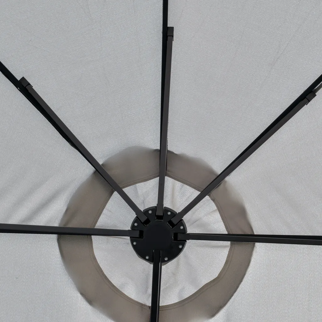 Parasol Double 4,5 m pour Réception et Grande Tablée Extérieure LED - 9