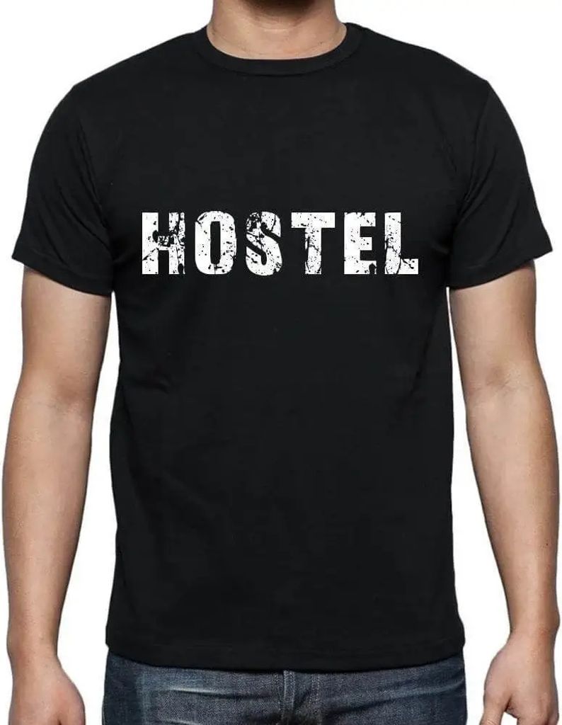 Herren Grafik T-Shirt Herberge – Hostel – Öko-Verantwortlich Vintage Jahrgang Kurzarm Lustige Druck Geburtstag Geschenk Mann