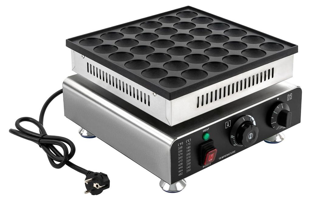 Waffeleisen - Waffle Maker - 900 W Leistung - Edelstahlgehäuse - Kompaktes Tischgerät - Schwarz