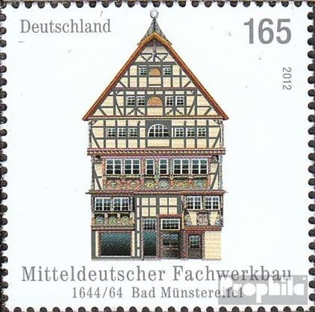 Briefmarken BRD (BR.Deutschland) 2012 Mi 2931 (kompl.Ausg.) postfrisch Fachwerkbauten in Deutschland