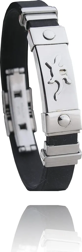 Bracciale Bangle BG017g Gomma e Acciaio Inox | Design Essenziale 20,5cm