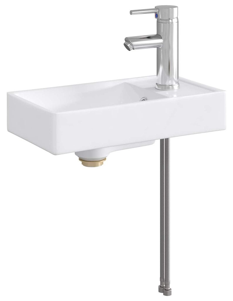 vidaXL Waschbecken fürs Badezimmer Chrom 40,5 x 22,5 x 11,5 cm Metall