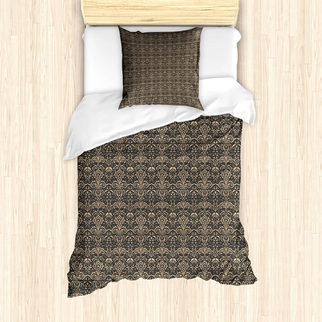 Set Copripiumino ABAKUHAUS Damasco Orientale 135x200 Antiacaro Cuoio