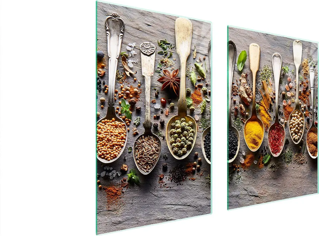 Lastra in Vetro Temperato 65x52 per Cucina - Decoro Spezie Alta Qualità