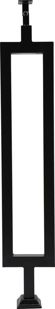 Balaustre per scale/montanti per ringhiere in ferro - Profilo cavo rettangolare - Piastra superiore regolabile a 270° - Indipendente - Piastra di base 6×6 cm - Altezza 85 cm - Nero