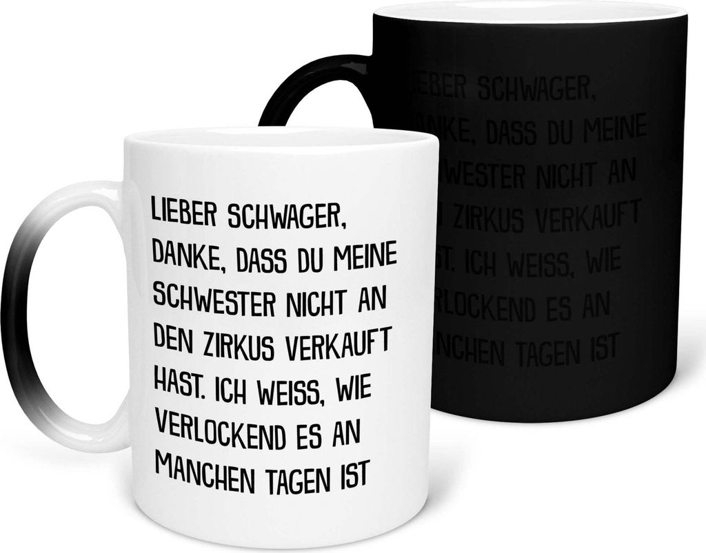 22Feels Zaubertasse Schwager Geschenk Hochzeit Idee Männer Herrentag Weihnachten Geburtstag Haferl Geschenkidee Kaffeetasse Farbwechsel