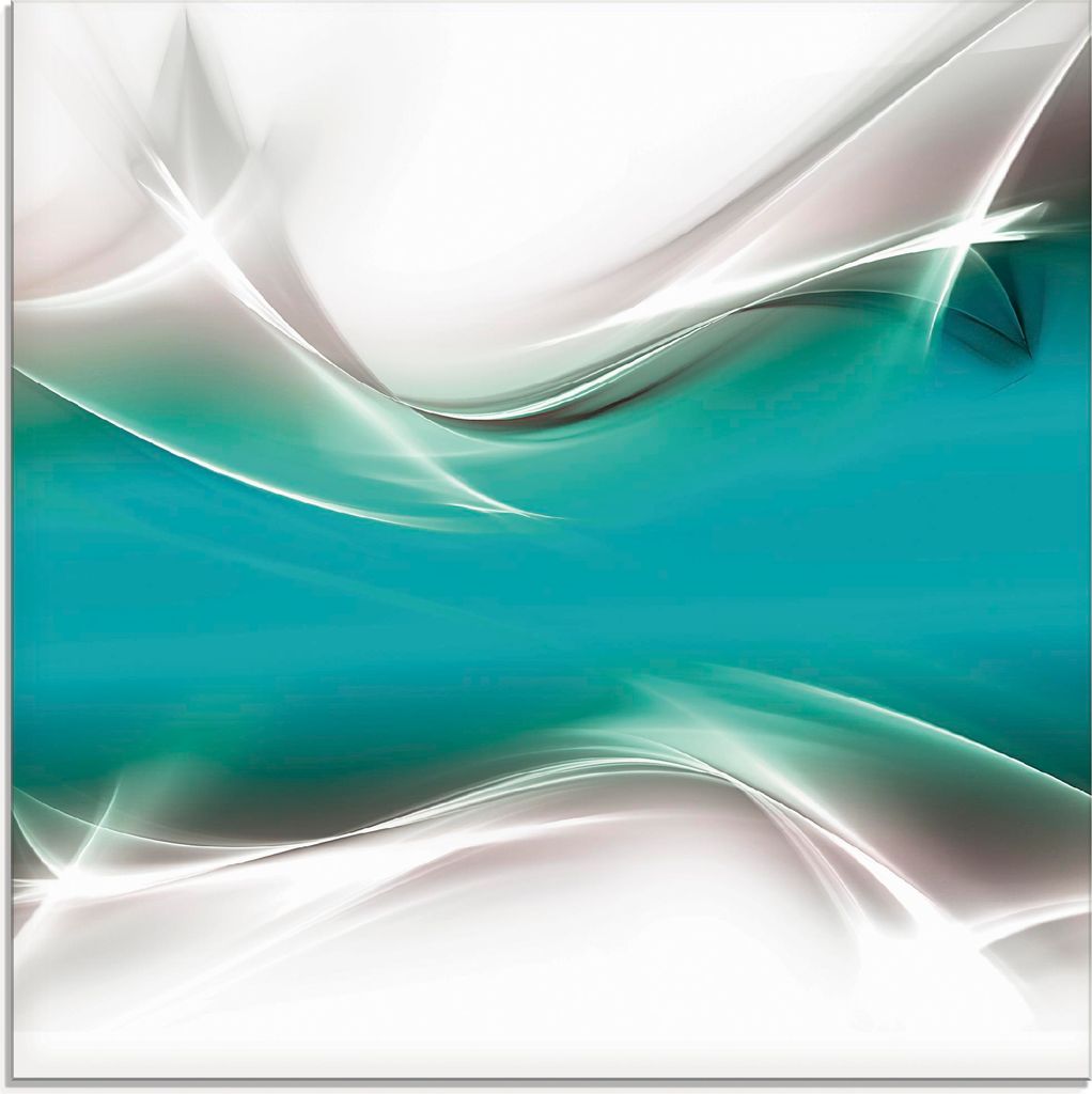 ARTland Glasbild Kreatives Element Petrol Größe: 30x30 cm