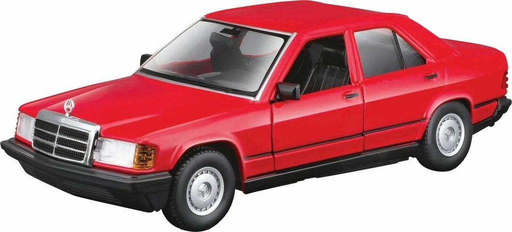 BBURAGO Mercedes Benz 190E 1987, Stadtautomodell, Vormontiert, 1:24, Mercedes Benz 190E 1987, Unisex, Metall, Kunststoff