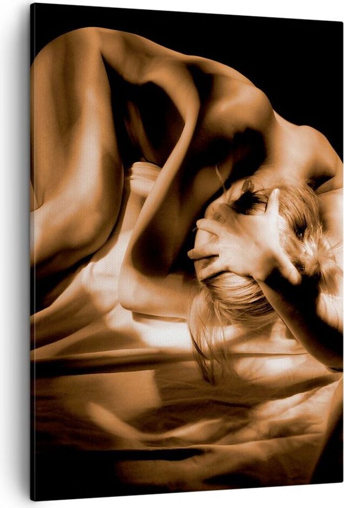 Bild auf Leinwand - Leinwandbild - Einteilig - Nackte Frau Akt Modell Photofitness - 50x70cm - Wand Bild - Wandbilder - Leinwanddruck - Wanddekorat...