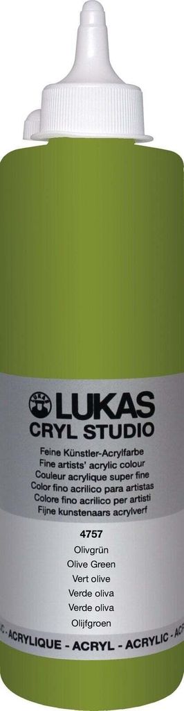 Lukas Cryl Studio Plastic Bottle Acrylfarbe Olive Green 500 ml 1 stk