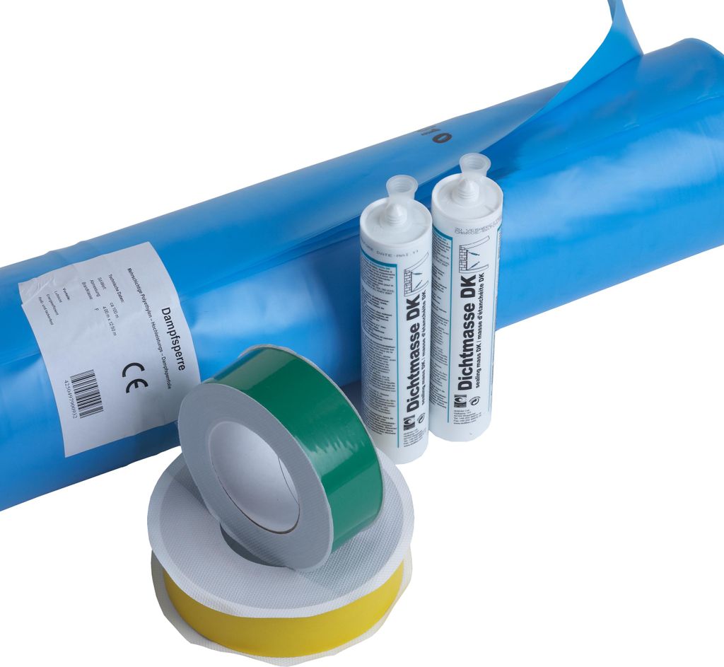 50m² Dampfsperrset PE200 Klebebänder 60mm Klebedichtmassen Produktbild 