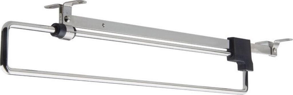 A metal closet organizer, likely for hanging clothes.