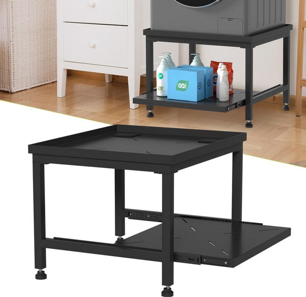 Jayseuw wasmachineonderstel, zwart, inbouwvoet, 63x54x45,5 Productafbeelding 