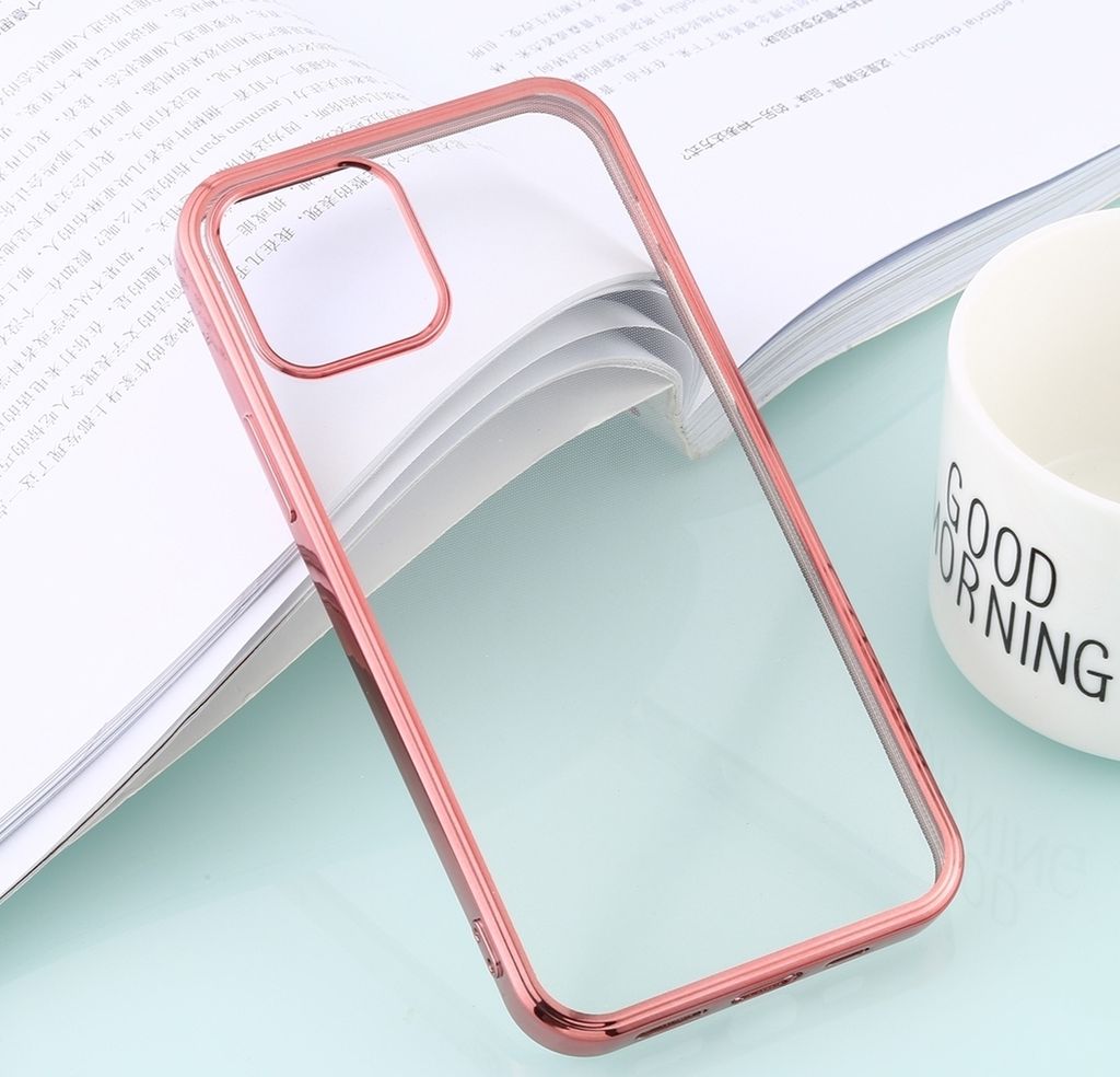 Mobigear Royal iPhone 12 Pro Max Hülle Flexibles TPU Backcover - Transparent / Roségold