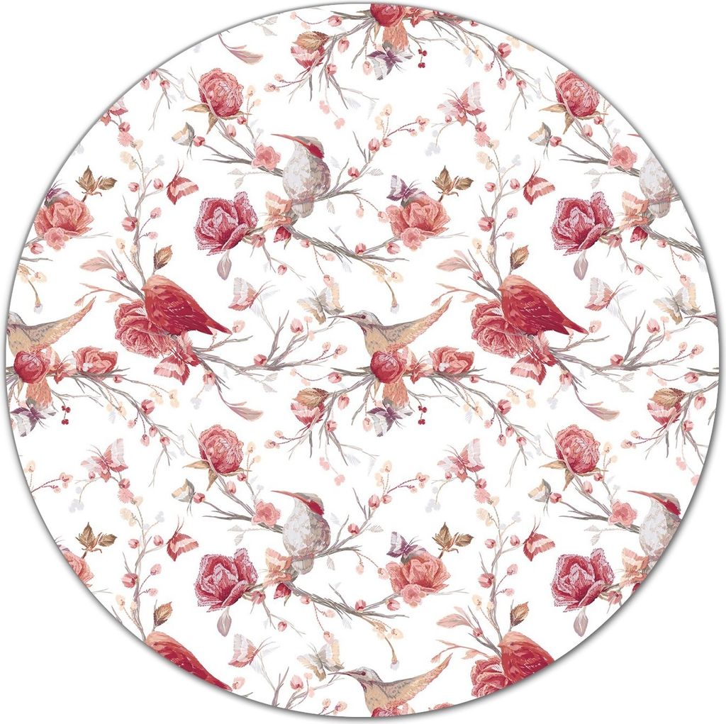 Glas-Herdabdeckplatte Glaskeramikkochfeld-Abdeckung Schneideplatten - 40 cm - Rote Vögel & Rosen