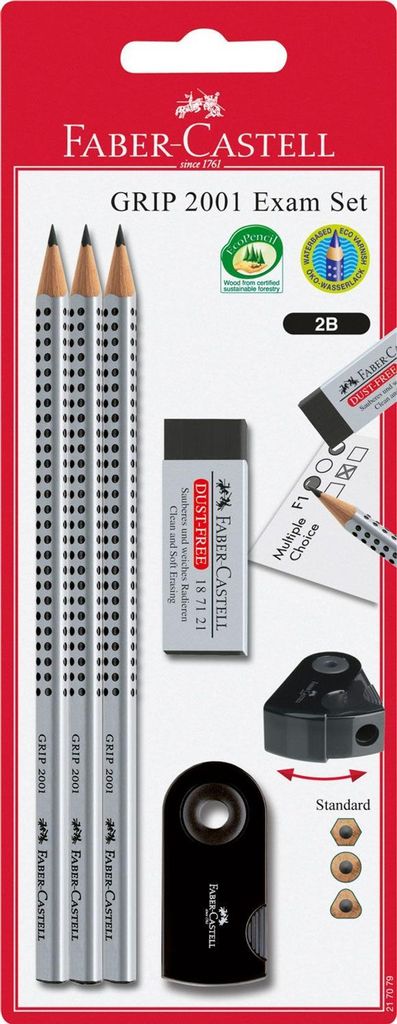Faber-Castell Bleistift GRIP 2001, 3er-Set Produktbild 