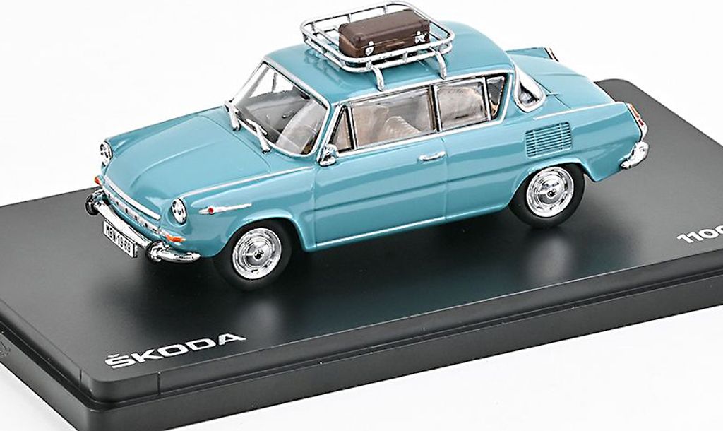 Skoda 1100 MBX (1969) Türkis Hell mit Zubehör ABREX 1:43