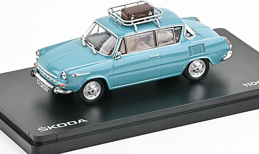 Skoda 1100 MBX Turquoise 1969 Abrex 1:43 - Finition Brillant avec Détails