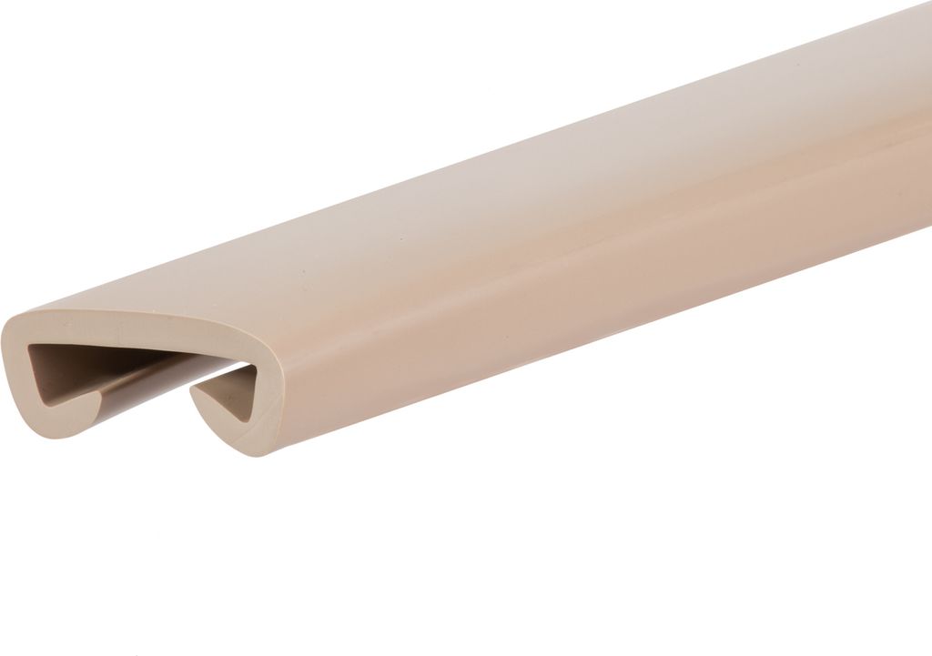 QUEST Handlauf PVC, Treppenhandlauf 40x8 mm, Kunststoffhandlauf, Handlaufverkleidung PREMIUM, Rutschfest, beige, 1 m