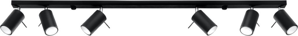 Deckenleuchte RING 6L schwarz 6xGU10 10W Stahl 16x6x118cm Sollux Lighting