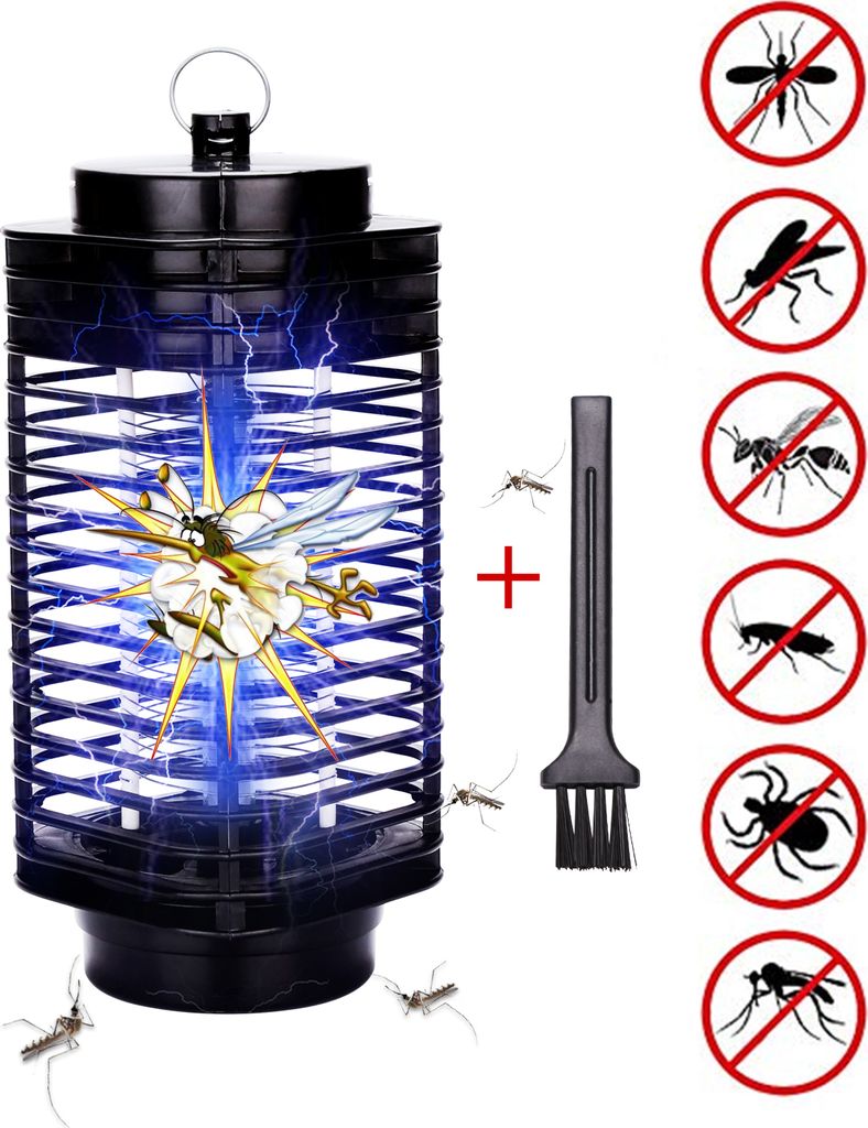 Clanmacy 3W Elektrischer Insektenvernichter LED UV-Licht Mückenlampe Insektenfalle Insektenlampe Mückenvernichter Fliegenfalle Moskito Mückenfalle