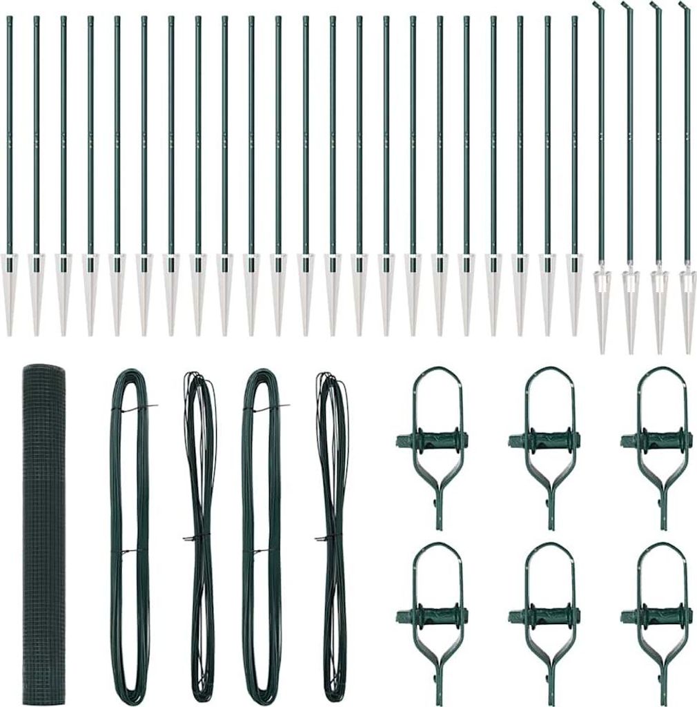 Möbel Zaunpfosten Grün 50 x 1,4 m (Masche 19 x 19 mm) Stahl und PVC - Metallzäune CLORIS5808991