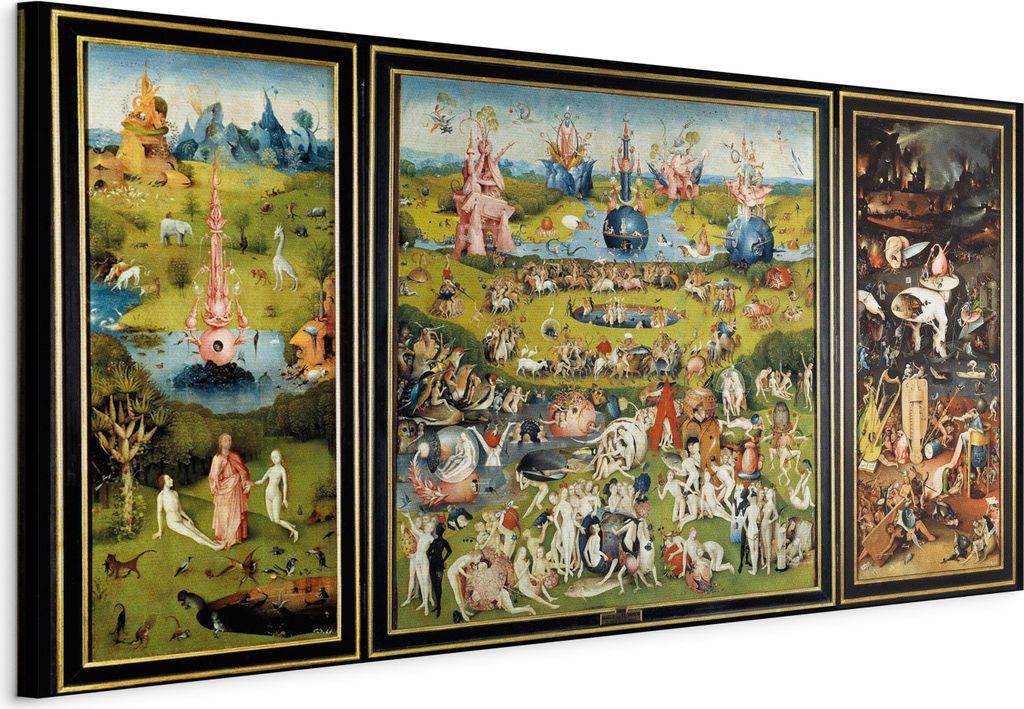 Vliesstoff Leinwandbild - The Garden of Earthly Delights 100x50 cm Reproduktionen l-G-10055-b-a