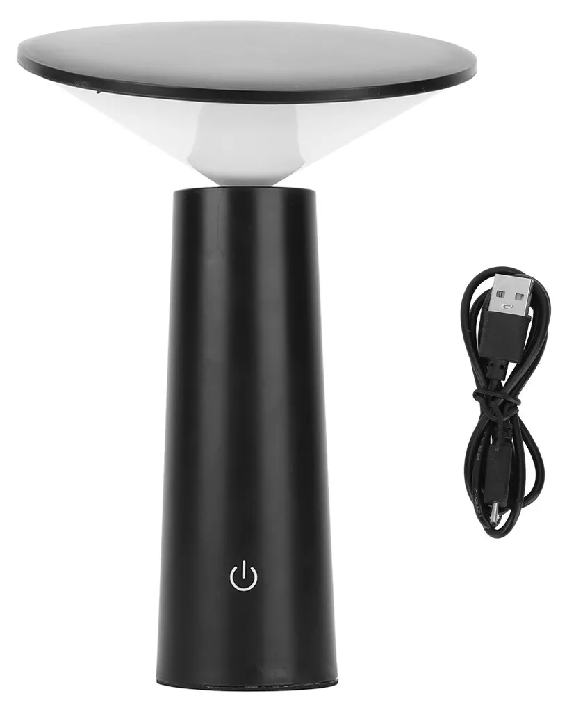 Lampe de bureau LED sans fil tactile noire avec protection oculaire