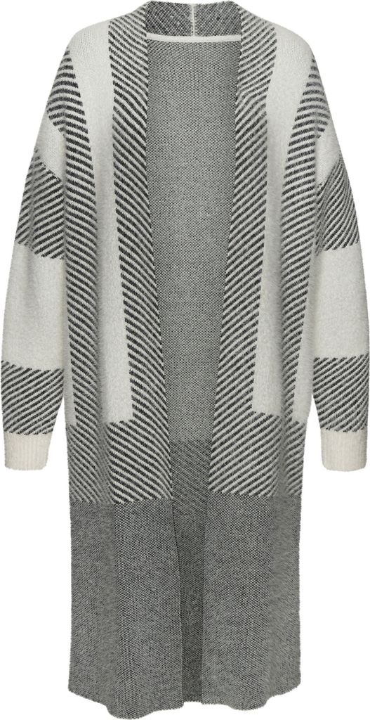 LASCANA Longstrickjacke creme-schwarz Größe 44/46