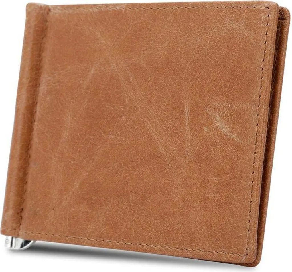 Portafoglio Cadorabo in pelle marrone Portafoglio ultra sottile in pelle 6 scomparti per carte e fermasoldi