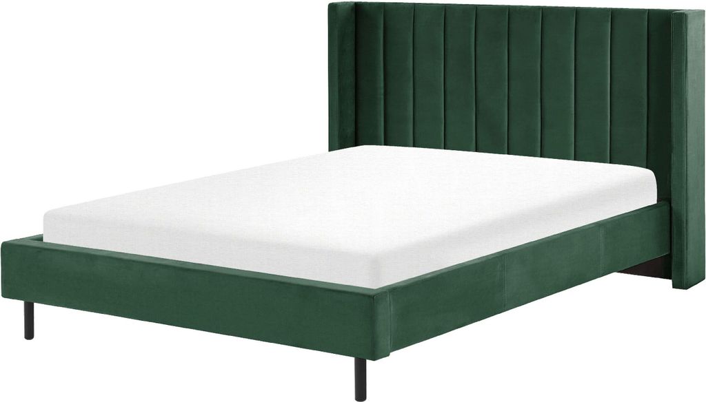 BELIANI Polsterbett Grün 160 x 200 cm Samtstoff Mit Lattenrost Elegant Modern